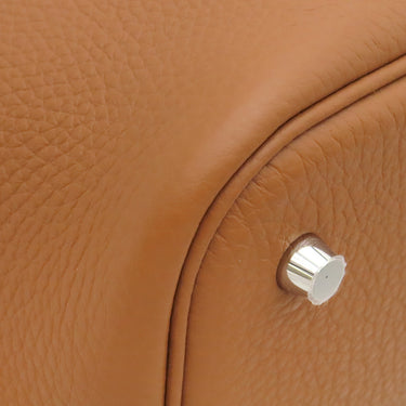 エルメス HERMES ピコタンロックMM ゴールド トリヨンクレマンス ハンドバッグ シルバー金具 新品 未使用 茶