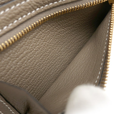 エルメス HERMES ベアン コンビネ エトゥープ シェーブル 三つ折り財布 ゴールド金具 グレージュ