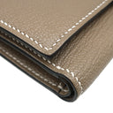 エルメス HERMES ベアン コンビネ エトゥープ シェーブル 三つ折り財布 ゴールド金具 グレージュ