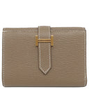 エルメス HERMES ベアン コンビネ エトゥープ シェーブル 三つ折り財布 ゴールド金具 グレージュ