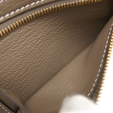 エルメス HERMES ベアン コンビネ エトゥープ シェーブル 三つ折り財布 ゴールド金具 グレージュ