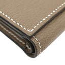 エルメス HERMES ベアン コンビネ エトゥープ シェーブル 三つ折り財布 ゴールド金具 グレージュ