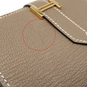 エルメス HERMES ベアン コンビネ エトゥープ シェーブル 三つ折り財布 ゴールド金具 グレージュ