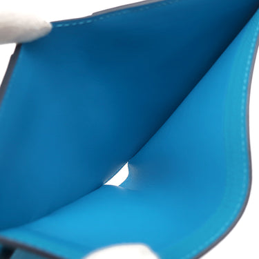 エルメス HERMES ベアンコンパクト ブルーフリーダ シェーブル 二つ折り財布 シルバー金具 青