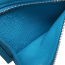 エルメス HERMES ベアンコンパクト ブルーフリーダ シェーブル 二つ折り財布 シルバー金具 青