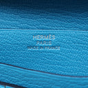 エルメス HERMES ベアンコンパクト ブルーフリーダ シェーブル 二つ折り財布 シルバー金具 青