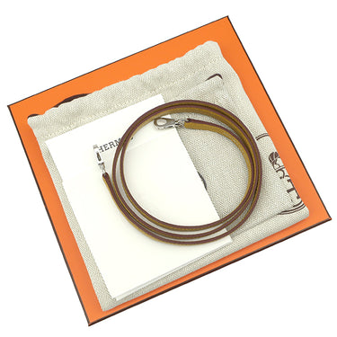 エルメス HERMES ミニケリードゥ 外縫い ジョーヌアンブル シェーブル 2WAYバッグ シルバー金具 新品 未使用 黄色 茶 ショルダー