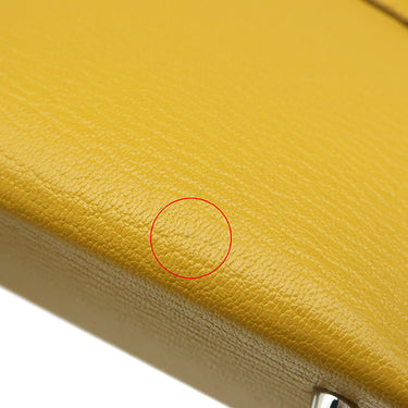 エルメス HERMES ミニケリードゥ 外縫い ジョーヌアンブル シェーブル 2WAYバッグ シルバー金具 新品 未使用 黄色 茶 ショルダー