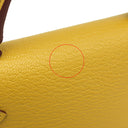 エルメス HERMES ミニケリードゥ 外縫い ジョーヌアンブル シェーブル 2WAYバッグ シルバー金具 新品 未使用 黄色 茶 ショルダー