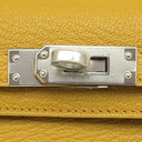 エルメス HERMES ミニケリードゥ 外縫い ジョーヌアンブル シェーブル 2WAYバッグ シルバー金具 新品 未使用 黄色 茶 ショルダー