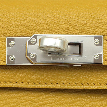 エルメス HERMES ミニケリードゥ 外縫い ジョーヌアンブル シェーブル 2WAYバッグ シルバー金具 新品 未使用 黄色 茶 ショルダー