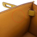 エルメス HERMES ミニケリードゥ 外縫い ジョーヌアンブル シェーブル 2WAYバッグ シルバー金具 新品 未使用 黄色 茶 ショルダー