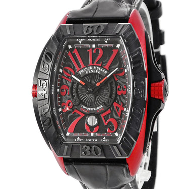 腕時計 フランクミュラー FRANCK MULLER コンキスタドール グランプリ 8900SCDTGPG 自動巻き メンズ ブラック レッド デイト ギヨシェ