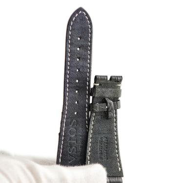 クストス CVSTOS 純正 クロコバンド ブラック クロコダイル 腕時計パーツ 替え ベルト ストラップ 本革 26mm ブラック 黒 アリゲーター クロコダイル