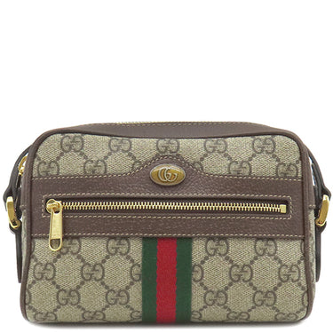 グッチ GUCCI GGスプリーム ミニ バッグ 517350 ベージュ GGスプリームキャンバス ショルダーバッグ ゴールド金具 茶
