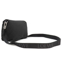 ロエベ LOEWE ゴヤ パファー メッセンジャー B896G22X01 ブラック ナイロン ショルダーバッグ シルバー金具 黒 オレンジ