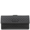 グッチ GUCCI マイクログッチシマ 449393 ブラック レザー 長財布 ゴールド金具 黒 ダブルG