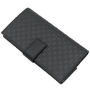 グッチ GUCCI マイクログッチシマ 449393 ブラック レザー 長財布 ゴールド金具 黒 ダブルG