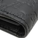 グッチ GUCCI マイクログッチシマ 449393 ブラック レザー 長財布 ゴールド金具 黒 ダブルG