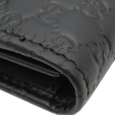 グッチ GUCCI マイクログッチシマ 449393 ブラック レザー 長財布 ゴールド金具 黒 ダブルG