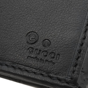 グッチ GUCCI マイクログッチシマ 449393 ブラック レザー 長財布 ゴールド金具 黒 ダブルG