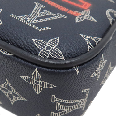 ルイヴィトン LOUIS VUITTON ダヌーブ PM アップサイドダウン M43678 ネイビー モノグラムインクキャンバス ショルダーバッグ 紺 メタリック金具