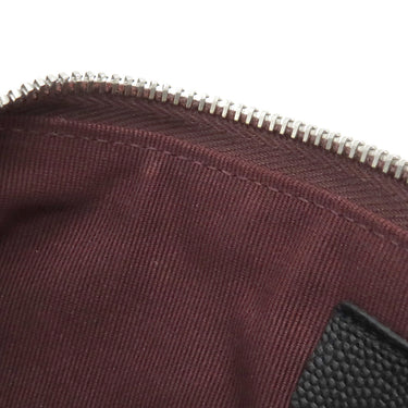 シャネル CHANEL クラシック スモール ジップ ポーチ A82365 ブラック キャビアスキン ポーチ シルバー金具 黒 ココマーク マトラッセ