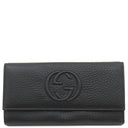 グッチ GUCCI ソーホー インターロッキング ウォレット 282414 ブラック レザー 長財布 ゴールド金具 黒