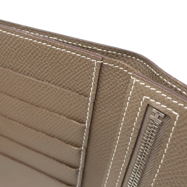 エルメス HERMES クリック12 エトゥープ ヴォーエプソン 三つ折り財布 シルバー金具 グレージュ