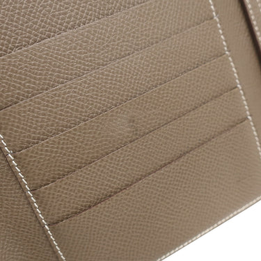 エルメス HERMES クリック12 エトゥープ ヴォーエプソン 三つ折り財布 シルバー金具 グレージュ