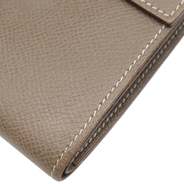 エルメス HERMES クリック12 エトゥープ ヴォーエプソン 三つ折り財布 シルバー金具 グレージュ