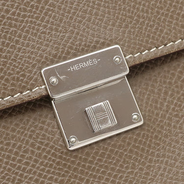 エルメス HERMES クリック12 エトゥープ ヴォーエプソン 三つ折り財布 シルバー金具 グレージュ