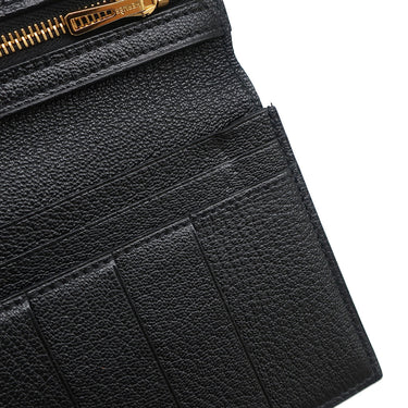 エルメス HERMES ベアンスフレ ブラック シェーブル 長財布 ゴールド金具 黒 二つ折り財布
