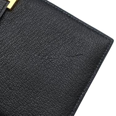 エルメス HERMES ベアンスフレ ブラック シェーブル 長財布 ゴールド金具 黒 二つ折り財布