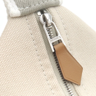 エルメス HERMES ブリッド ア ブラック PM ナチュラル トワルアッシュ ポーチ シルバー金具 ハンドバッグ バニティバッグ トワルH