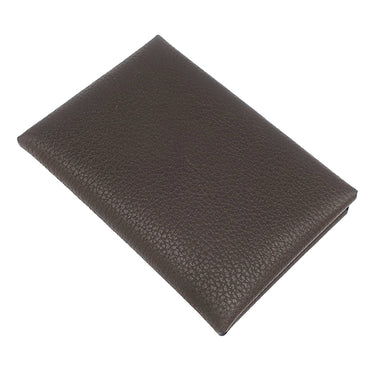 エルメス HERMES カルヴィ デュオ エベンヌ バレニアフォーブル カードケース シルバー金具 茶 グレー バイカラー フラグメントケース