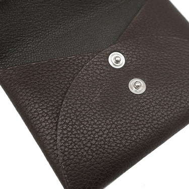 エルメス HERMES カルヴィ デュオ エベンヌ バレニアフォーブル カードケース シルバー金具 茶 グレー バイカラー フラグメントケース