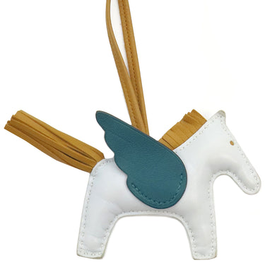 エルメス HERMES ロデオPM ペガサス ブルーブリュム×セサミ×ヴェールボスフォール アニューミロ バッグチャーム 水色 茶 緑