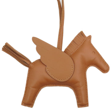 エルメス HERMES ロデオMM ペガサス ゴールド アニューミロ バッグチャーム 茶 ソーゴールド 単色