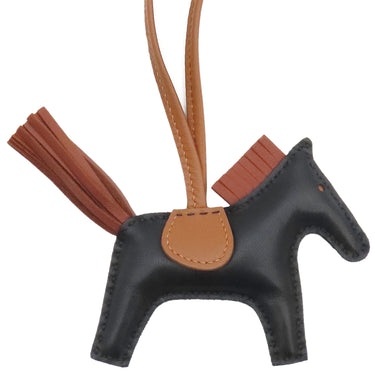 エルメス HERMES ロデオPM ブラック×シエンヌ×ゴールド アニューミロ バッグチャーム 黒 茶