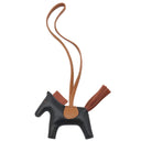 エルメス HERMES ロデオPM ブラック×シエンヌ×ゴールド アニューミロ バッグチャーム 黒 茶