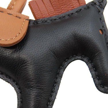 エルメス HERMES ロデオPM ブラック×シエンヌ×ゴールド アニューミロ バッグチャーム 黒 茶