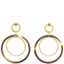 エルメス HERMES アミュレットデュオ ナチュラル バッファローホーン パーマブラス ピアス ゴールド金具