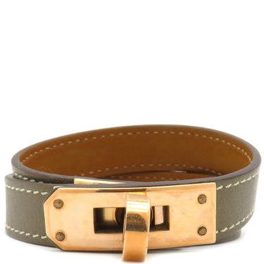 エルメス HERMES ケリードゥブルトゥール エトゥープ×ローズゴールド ヴォースイフト GP T2 ブレスレット ゴールド金具 グレージュ ピンクゴールド