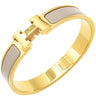エルメス HERMES クリックH GM マロングラッセ×ゴールド GP エナメル ブレスレット ゴールド金具 Hブレス クリッククラック グレージュ