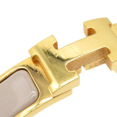 エルメス HERMES クリックH GM マロングラッセ×ゴールド GP エナメル ブレスレット ゴールド金具 Hブレス クリッククラック グレージュ