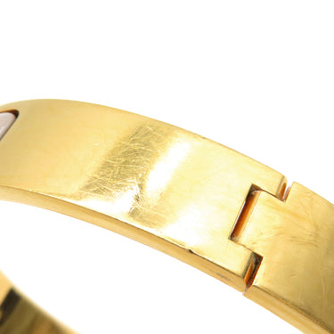 エルメス HERMES クリックH GM マロングラッセ×ゴールド GP エナメル ブレスレット ゴールド金具 Hブレス クリッククラック グレージュ