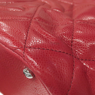 シャネル CHANEL マトラッセ チェーン トートバッグ A48374 レッド キャビアスキン トートバッグ シルバー金具 赤 ココマーク