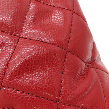 シャネル CHANEL マトラッセ チェーン トートバッグ A48374 レッド キャビアスキン トートバッグ シルバー金具 赤 ココマーク