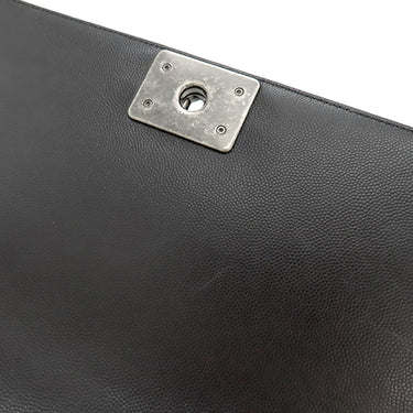 シャネル CHANEL ボーイシャネル A67086  ブラック キャビアスキン ショルダーバッグ シルバー金具 黒 チェーンショルダー